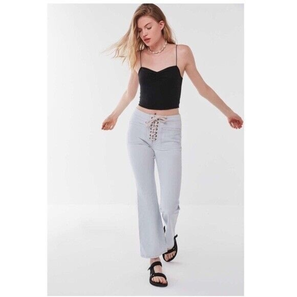 Urban‎ Outfitters Pants Women’s Size 2 Blue Lillie High Waisted Lace Up F…